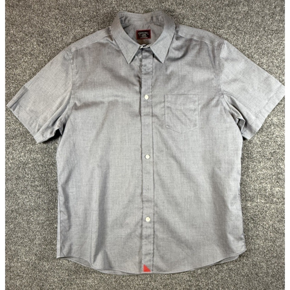 UNTUCKit Petrus WF Shirt Mens Large Blue Short Sleeve‎ Button Up Cotton